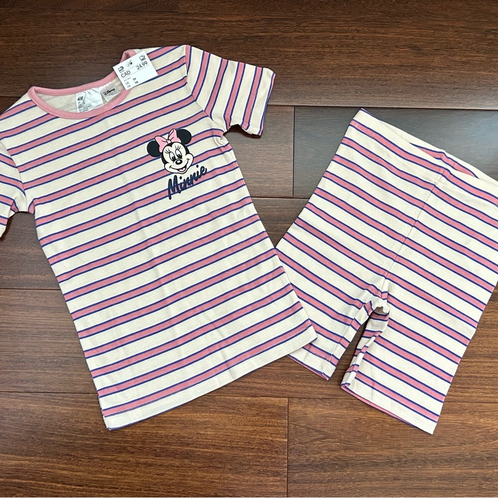 BNWT H&M Minnie Mouse Striped Pjs